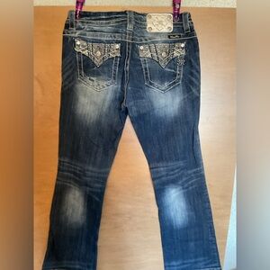Miss Me Dark Blue Bootcut Jeans with Embellished Back Pockets